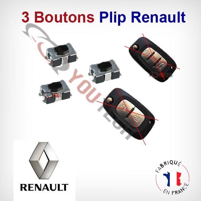 Bouton switch cle plip Renault Clio Master Trafic Modus Kangoo